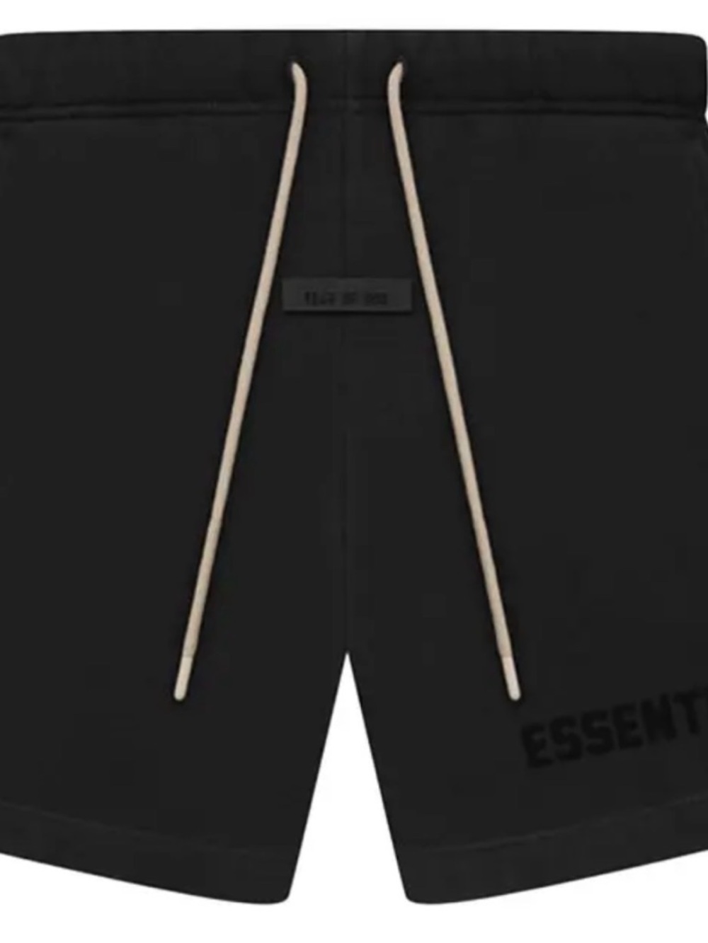 Fear of God Black Athletic Drawstring Shorts with Cream Cord